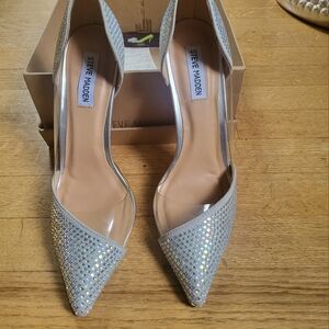 Steve Madden silver rhinestone pump